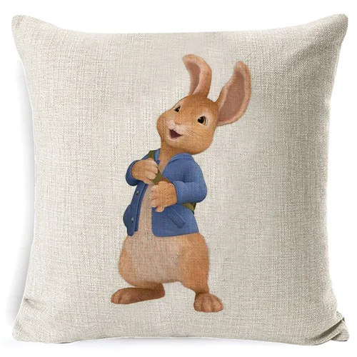 Fokusent Peter Rabbit Чехол на подушку в европейском стиле, Чехол на подушку 45*45, плотный Чехол на подушку с 3D принтом, декоративные подушки, Хлопковый чехол - Цвет: Черный