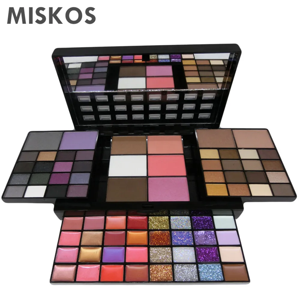 Koop MISKOS Make Up Set 74 Kleur Make Up Kits Voor Vrouwen Combinatie Kit Oogschaduw Lipstick Glitter Maquiagem Profissional Completa