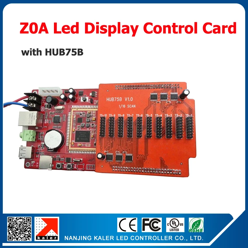 

kaler 320*1024pixel full color led video card Z0A with HUB75B led video sign controller led control card
