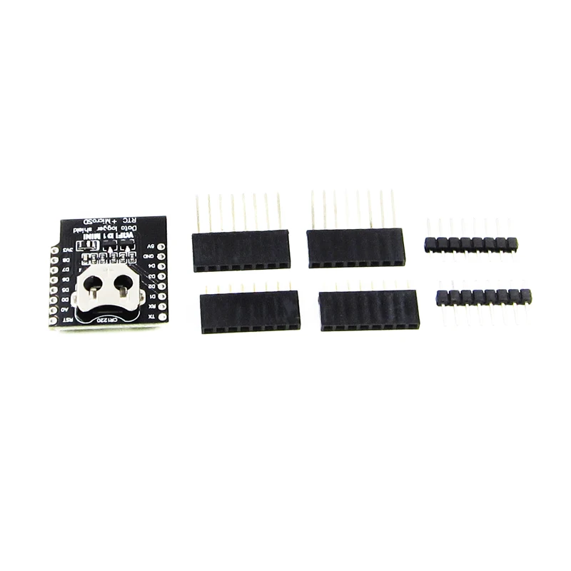Integrated Circuits DataLog Shield for WeMos D1 mini RTC DS1307 with battery + MicroSD with pin-headers set (3)