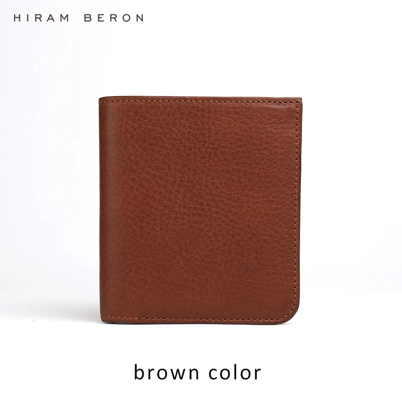 Hiram Beron пользовательское имя мужские кожаные кошельки Мужской кошелек кредитный держатель для Карт RFID блокирующий кошелек подарок для праздника Прямая поставка - Цвет: brown
