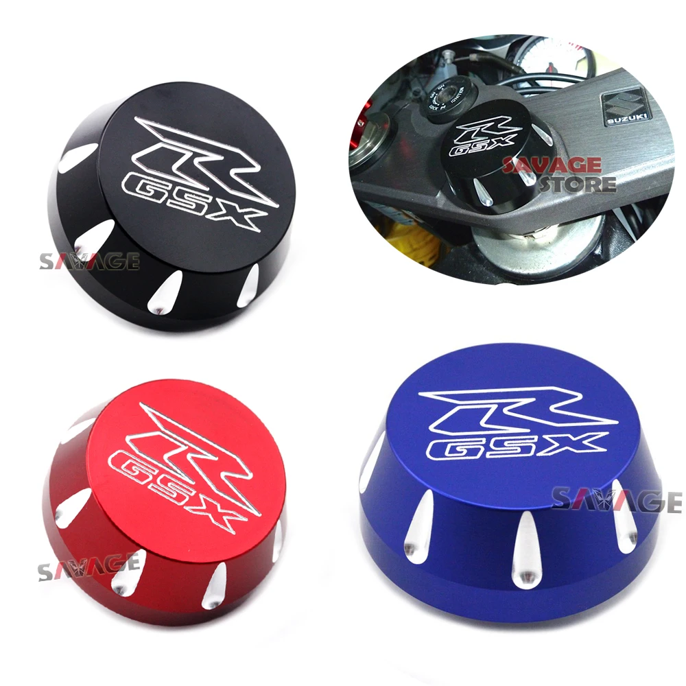 

For SUZUKI GSXR GSX-R 600 750 1000 Motorcycle Accessories CNC Triple Tree Stem Yoke Center Cap Cover Blue/Black/Red