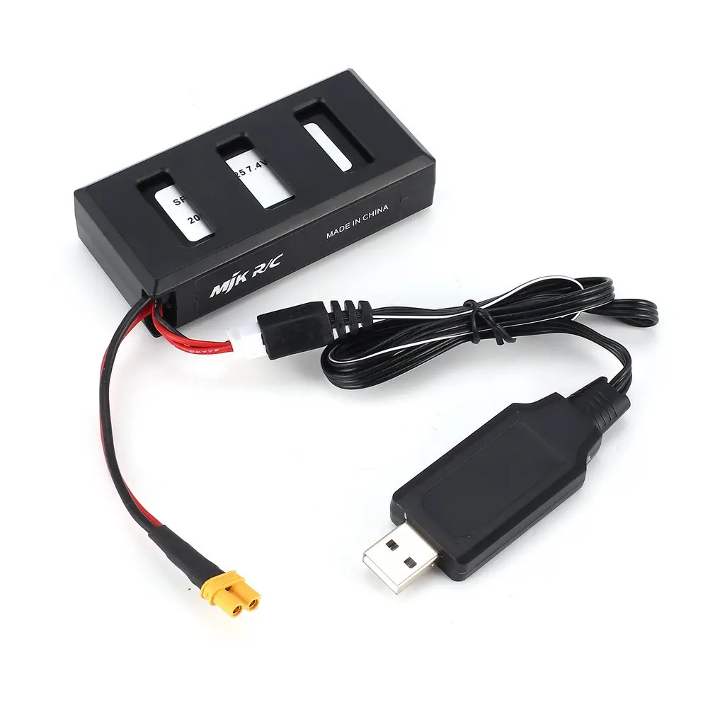 

XT-30 2S 7.4V 1300mAh Li-po Battery with USB Charger for RC Quadcopter Aircraft UAV Drone MJX Bug B6/B8 Spare Parts RC Battery