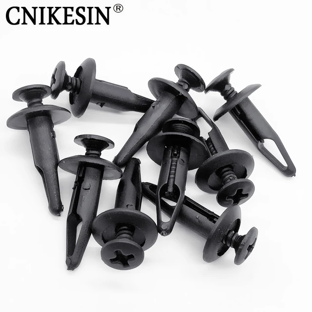 100Pcs Car Door Plastic Screw Rivet Trim 6.3mm Fastener Flaps for Ford