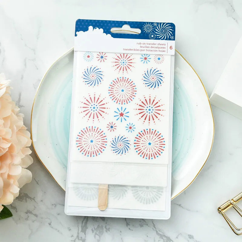 

Romantic Fireworks Rub On set for Scrapbooking DIY Projects/Photo Album/Card Making Crafts
