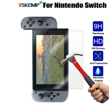 

XSKEMP 9H Hard Protective Guard For Nintendo Switch Anti-Shatter Shockproof 0.3mm HD Tablet Tempered Glass Screen Protector Film