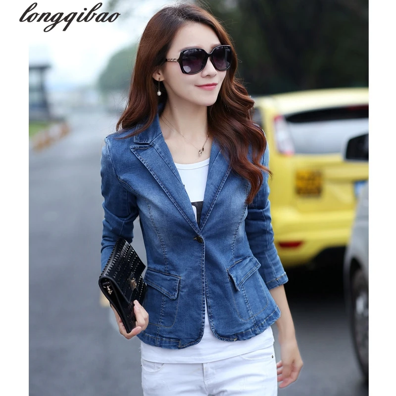Женская короткая джинсовая куртка с длинным рукавом весна осень 2017|fashion jacket|jacket