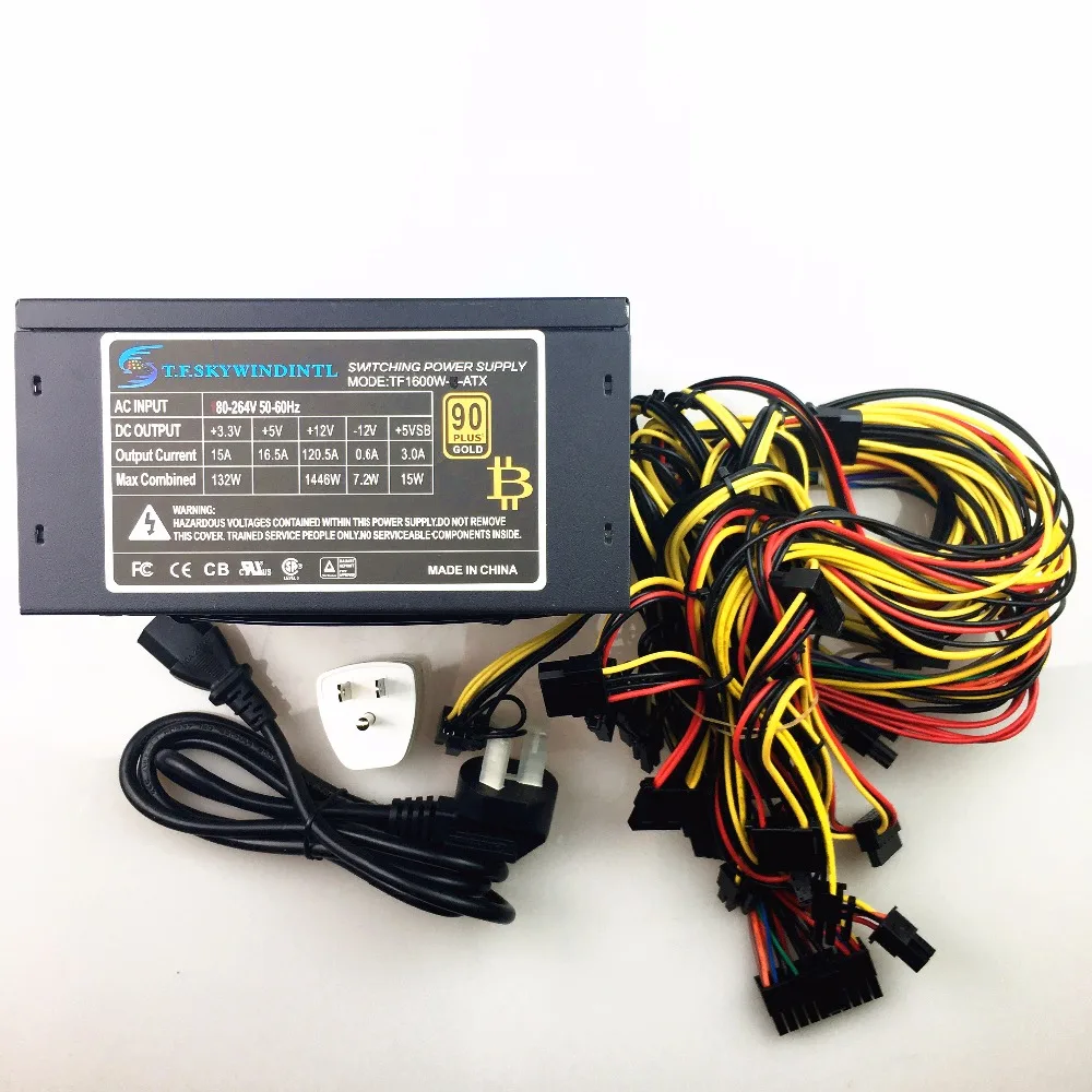 السفينة حرة 1600 واط المناجم psu pc امدادات الطاقة 110 فولت 220 فولت tx دعم 6 أجزاء بطاقة الرسومات لأجهزة الكمبيوتر btc آلة التعدين التعدين