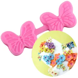Цветок силиконовая форма в виде бабочки Sugarcraft тиснёный помадный украшения торта инструменты Fimo глины конфеты конфитюр шоколад формы для