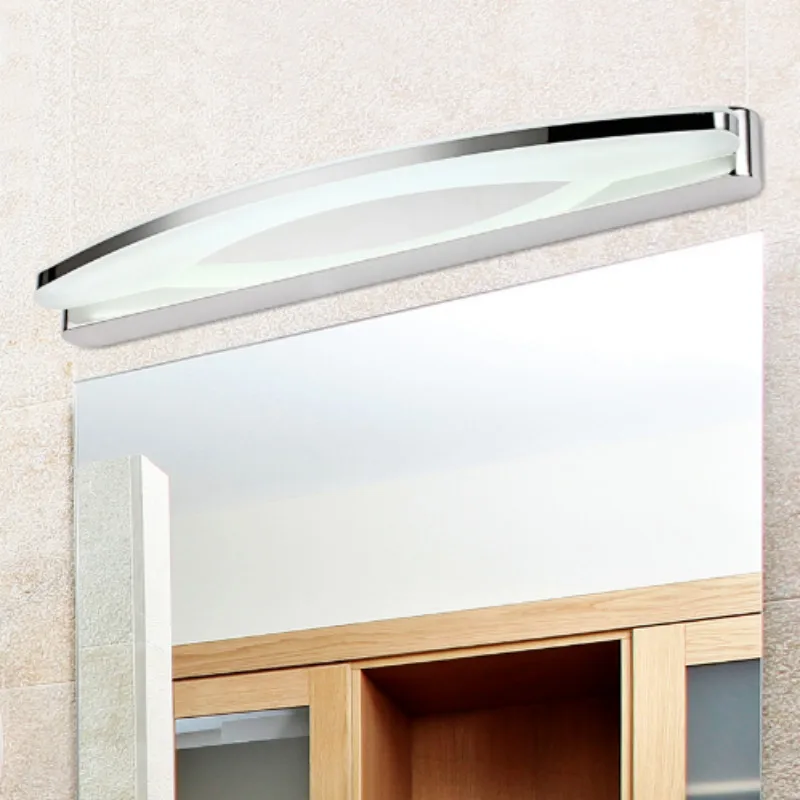 Современный светодиодный передний зеркальный светильник Настенный бра крепеж 100-240 В для ванной комнаты из нержавеющей стали водонепроницаемое домашнее освещение