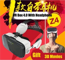 2016 NEW:VR Box 4.0 Version BOBO Z4 Google Cardboard Virtual Reality 3D Glasses With Headphone For 4.7″-6.2″Smartphone Free Ship