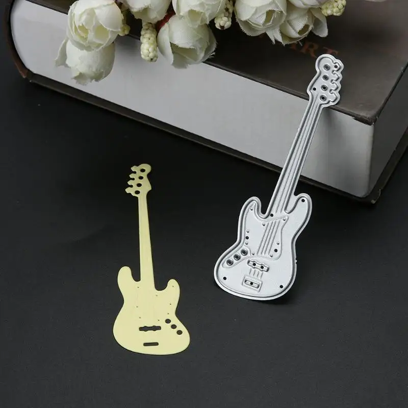 Креативные металлические режущие штампы для гитары DIY трафареты для стен Серебряное Тиснение штампы инструмент для скрапбукинга серебро