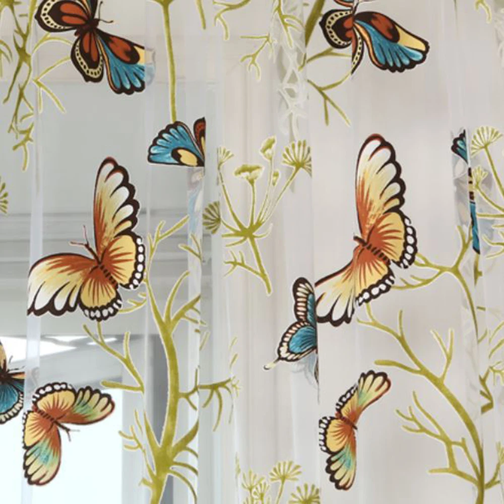 Бабочка вышивка Пион цветочный принт Перспектива короткие римские шторы отвесное окно тюль панель балдахин домашний декор для ванной комнаты