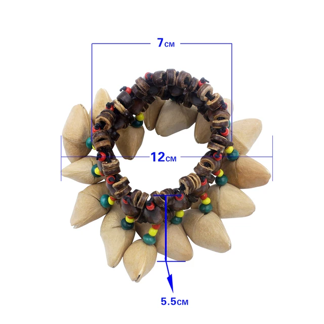 Handmade Nuts Shell Bracelet Handbell for Djembe African Drum Conga Percussion Accessories