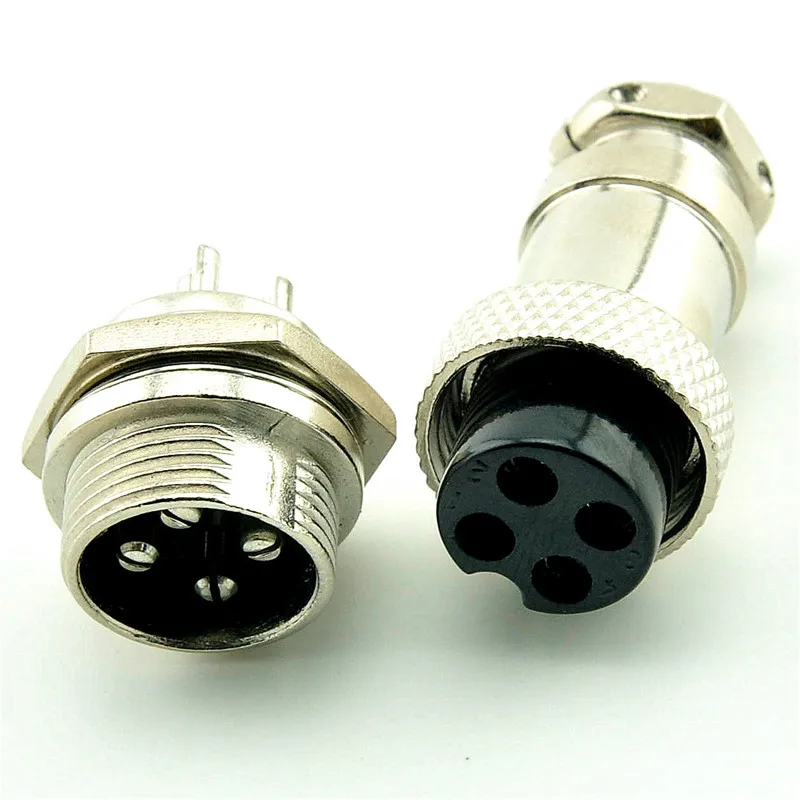 

2pcs/lot 4PIN 16mm gx16-4 plug cable connector plug and socket