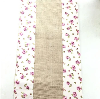 

25cm*275cm Eco-friendly handemade 100% jute table runner with vintage lace for Christmas decor,home decor etc lowest price