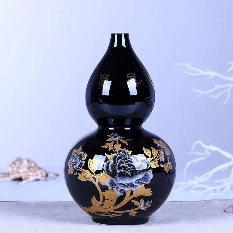 Современная Минималистичная керамическая ваза для цветов в европейском стиле, креативная гостиная, черный с пионами, украшения с узором, керамическая ваза - Цвет: 5