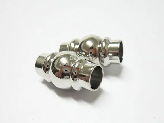 

6mm Round Magnetic clasp Rhodium plated Embossing magnet clasp