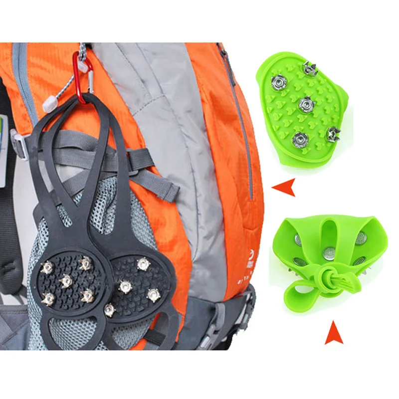 JUP Ultra-light Portable Silicone Anti-skid Crampons Winter Outdoor Snow Anti-skid Snow Board Shoe Cover ice Claw Walking Shoes