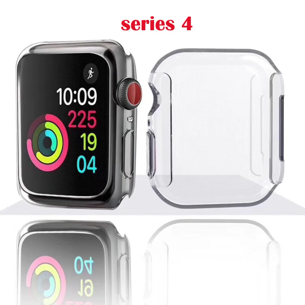 

band For Apple Watch Series 4 40mm /44mm Clear Case Cover Transparent Color Bumper Case