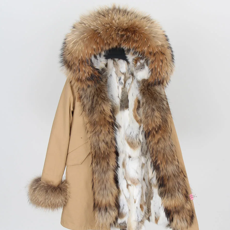 

Natural Real Fur Rex Rabbit Parka Camouflage long hooded winter coat women winter jacket natural real fur collar fur liner