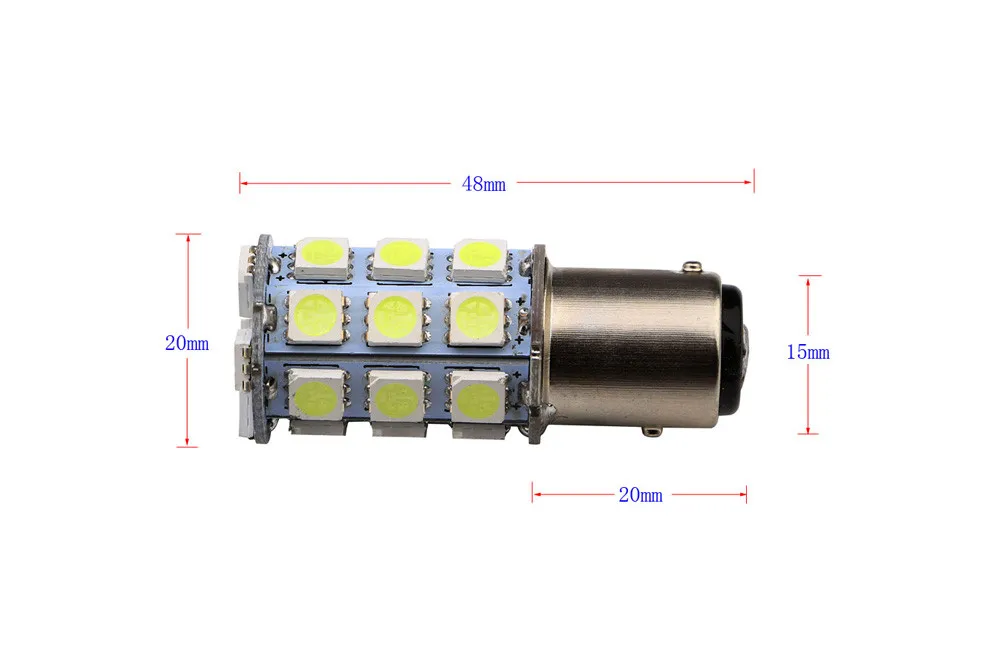 6X24 V p21w 1156 BA15S p21/5 w 1157 BAY15D 5050 27 SMD Светодиодная Лампочка С чипом, тормозной сигнал заднего хода, стояночный задний Поворотный Светильник