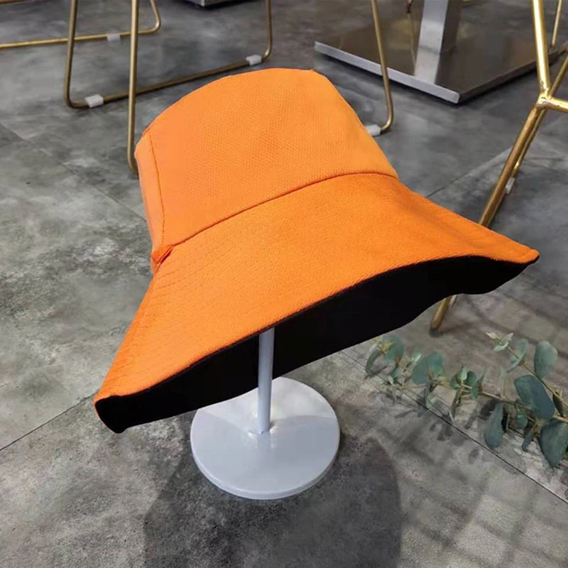 orange Летняя пляжная шляпа, шляпа для мужчин и женщин, наружная летняя уличная хип-хоп кепка, чистый цвет, Панама, шляпы, танцовщица, хлопок, Панама, городская шляпа - Цвет: orange