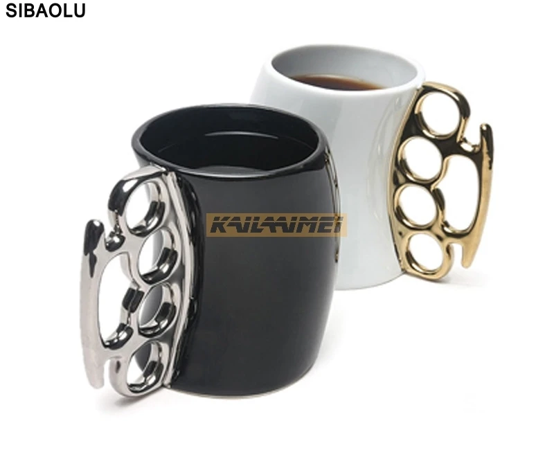 36pcs/lot Fist Cup Brass Knuckles Cup Ceramic Coffee Mug Porcelain