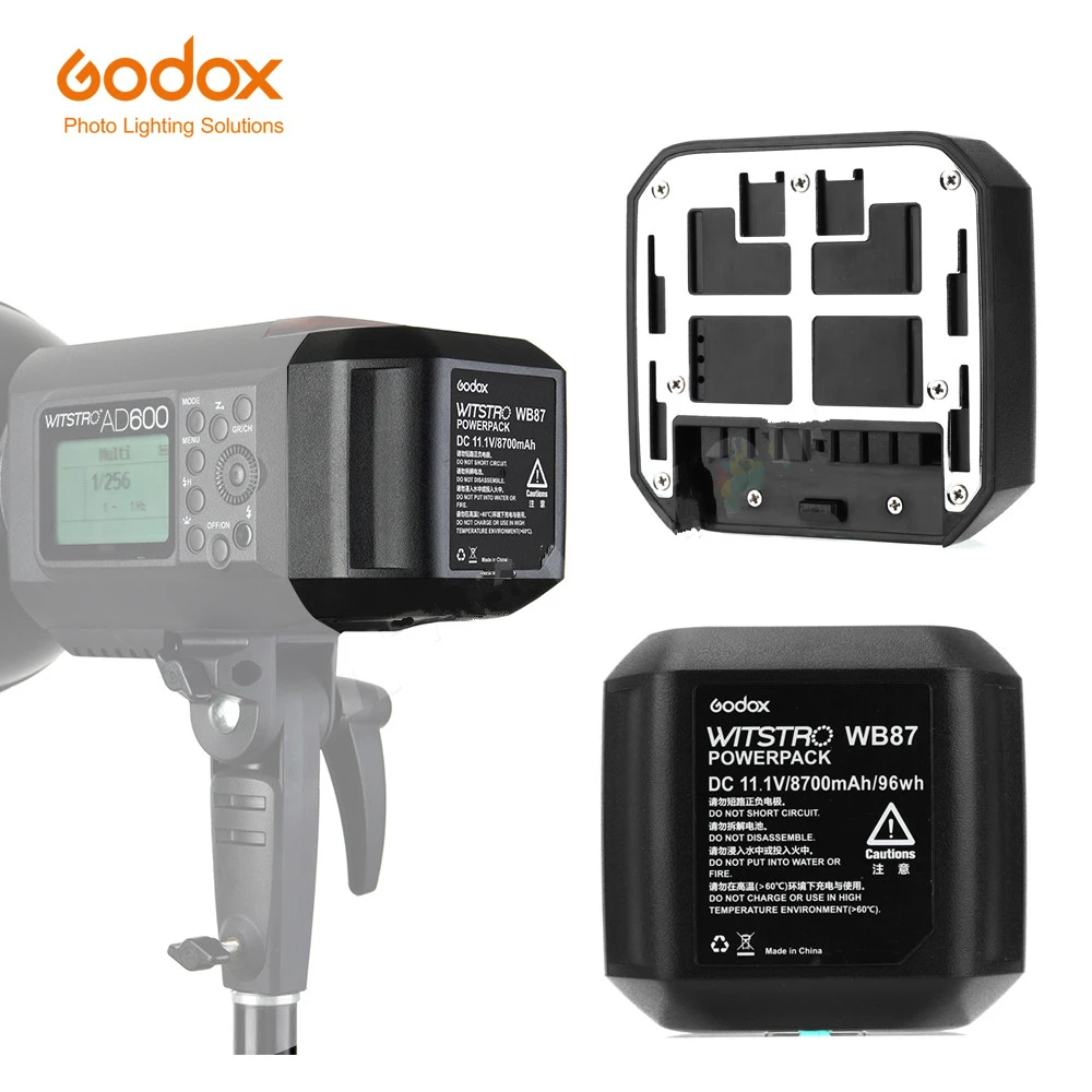 Godox WB87 аккумулятор 11,1 В 8700 мАч для AD600 AD600BM AD600B ttl 2,4G X СИСТЕМА все-в-одном мощная наружная вспышка