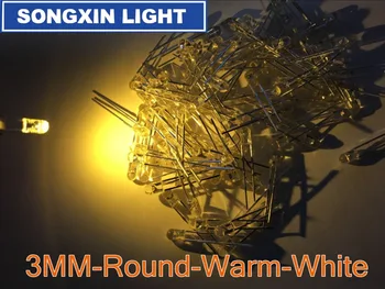 

50pcs F3 3mm Warm White Round Superbright LED lamp LED Light