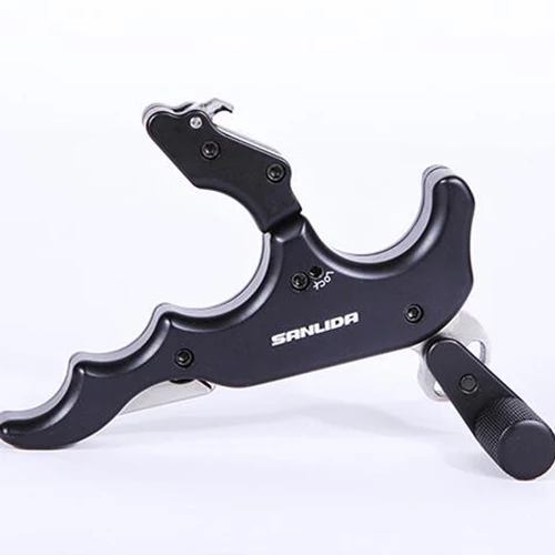 Free Shipping, 1pcs Handle Sensitivity Adjustable Metal Archery Bow Release with Safety Device