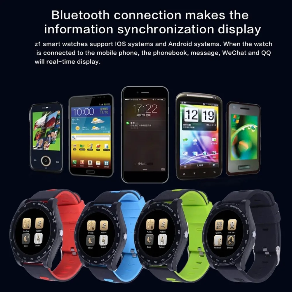 Z1 Смарт часы Bluetooth Smartwatch перчатки для сенсорного экрана с Камера SIM TF слот для карты Водонепроницаемый Смарт-часы DZ09 V9 Y1 GT08