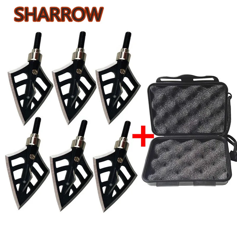 

6Pcs 100Gr Archery Arrowheads Point Tips with Storage Box 4 Blades Arrow Head Screw Broadhead For Hunting Shooting Accessories