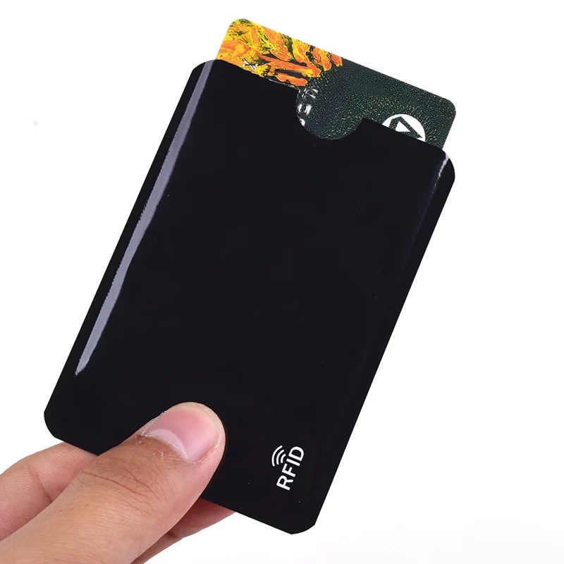 Анти-сканирующий чехол для Карт RFID кошелек блокирующий ридер замок банк алюминиевый держатель для карт Id карта чехол Защита металлическая коробка для кредитных карт - Цвет: 5 pc Black