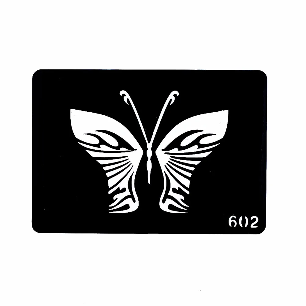 7 Pieces Hollow Butterfly Design Small Henna Tattoo Stencil Women DIY Body Art Airbrush Painting Mehndi Tattoo Stencil Number#02 (8)