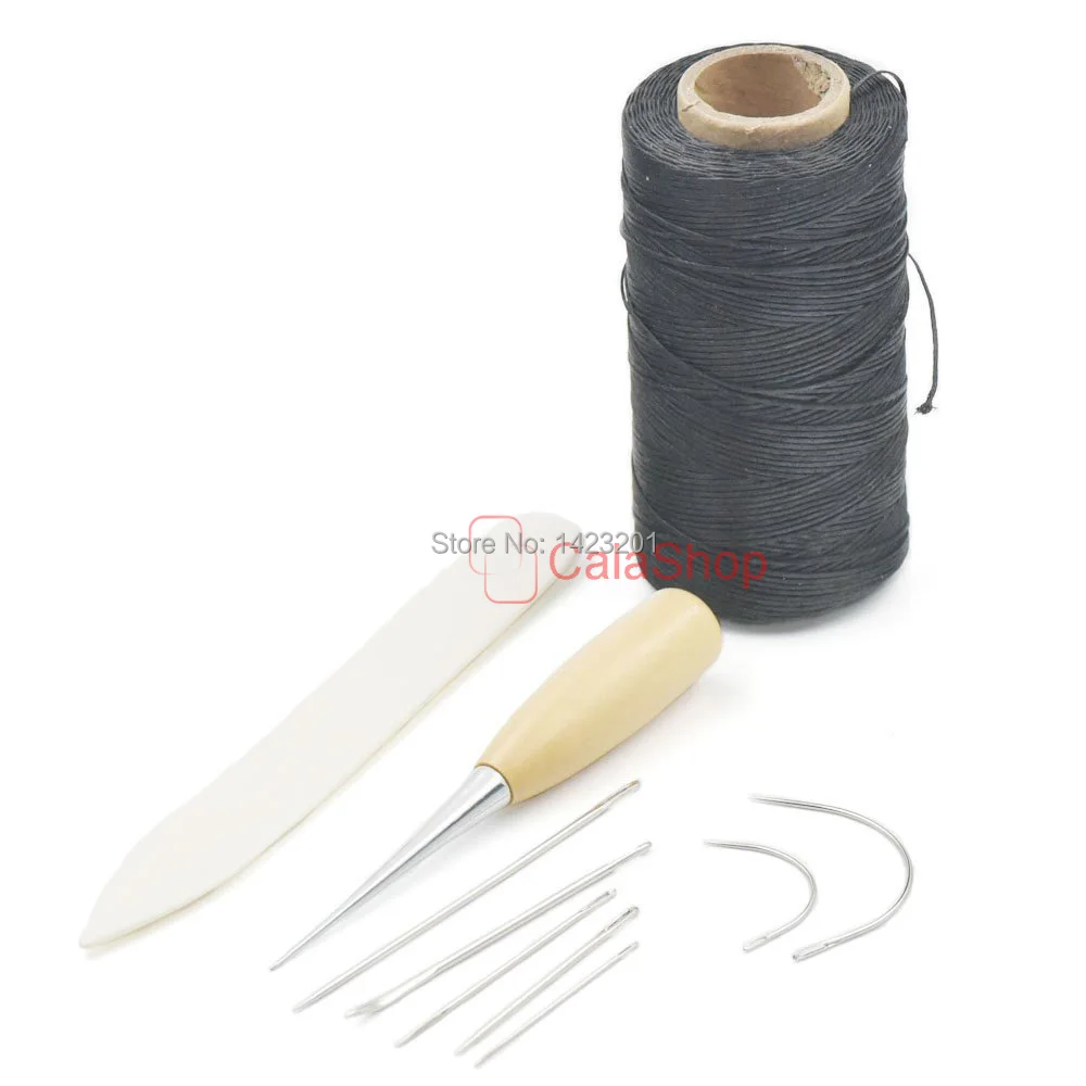 4 styles / Lot Bonefolder Awl Needles And Thread Sew Wax Line Needles