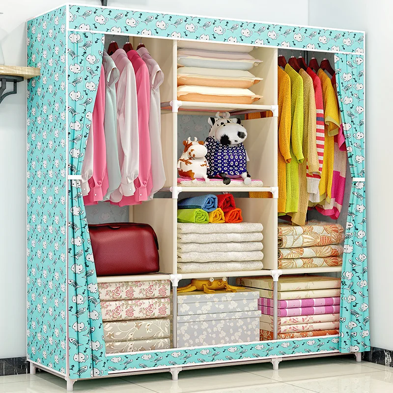 Giantex النسيج للطي المحمولة خزانة الملابس خزانة خزانة أثاث المنزل غرف النوم المنظم armario ropero muebles