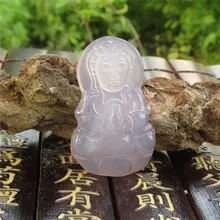 Естественная потребность фиолетовый халцедон кулон Гуаньинь нефрита кулон нефрита подвески нефрита Гуаньинь подлинной