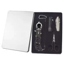 EDC Кемпинг Открытый 4 в 1 портативный многофункциональный набор инструментов для выживания рыболовные инструменты туристический аварийный фонарь для выживания