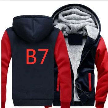 

B7 Men's New Zipper Hoodies Coat Winter Fleece Thicken Print Brand Car Logos MC Unisex Sweatshirts Cotton Jackets Harajuku Costs
