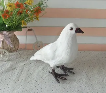 

18*13*19CM white dove model bird of peace, dove toy polyethylene&furs handicraft,props decoration gift d0093