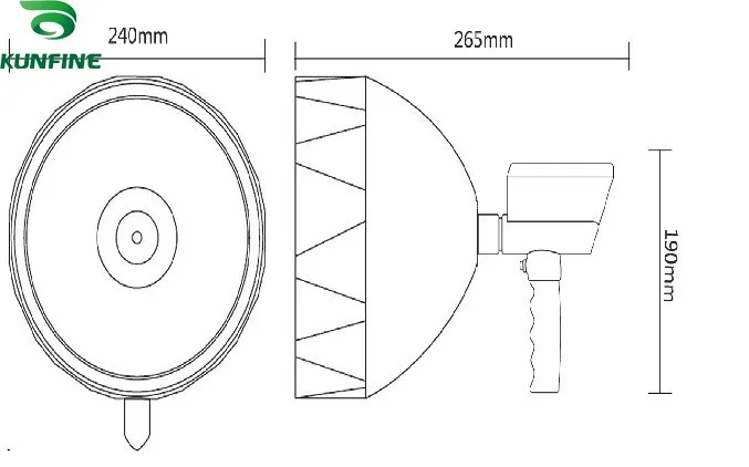 9 inch HID Driving Light KF-K5017 size