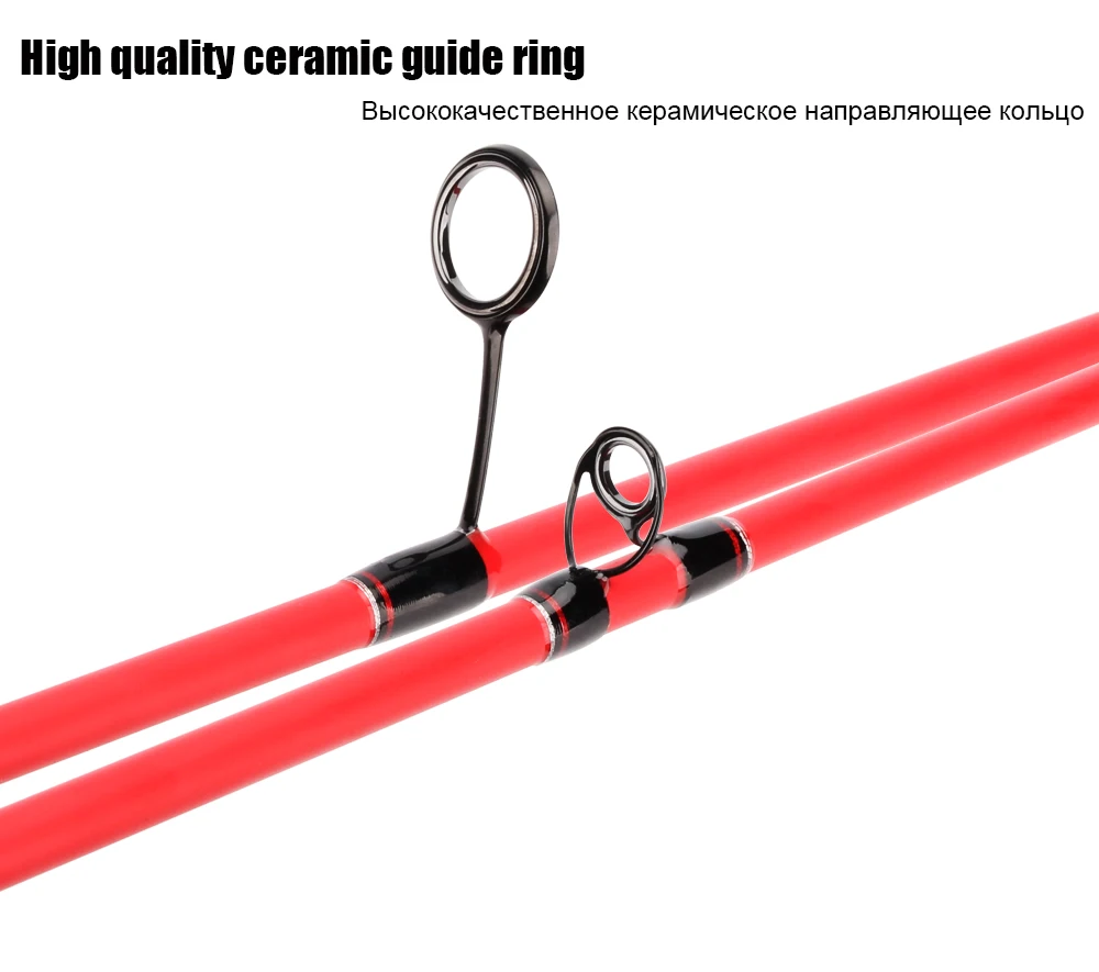 New Solo Pro 198 2 Sections 3-22g Lure Weight Carbon Casting Spinning Lure Fishing Rod Solid Tip, Ultralight Red Rock Rod  (4)