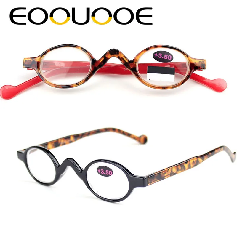 Eoouooe Women Men Round Glasses Frame Plastic Rotate 100 150 200 250 300 350 Power Reader