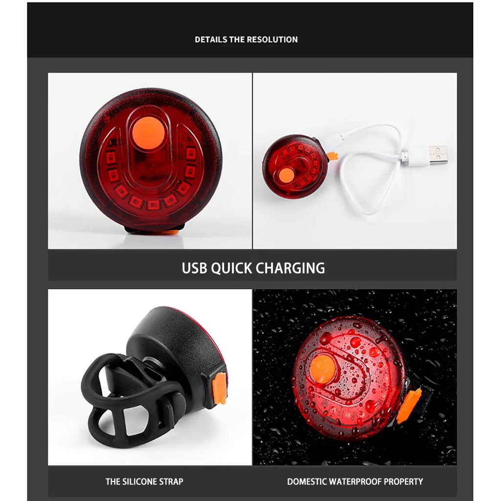 Luz Bicicleta USB Перезаряжаемый задний фонарь для велосипеда светодиодный Предупреждение Безопасности Смарт-лампа новые аксессуары для велосипеда Bicicleta