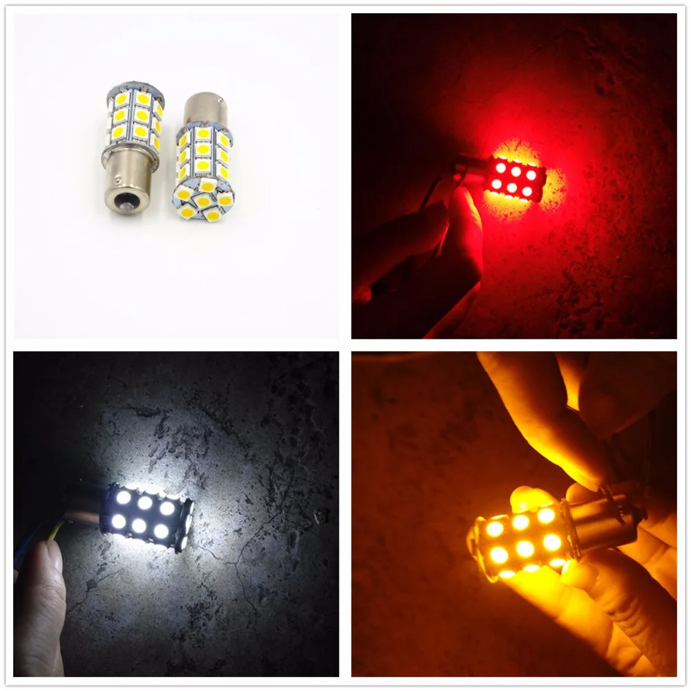 

2X 1156 P21W BA15S 1141 27 SMD 5050 LED Turn Signal Light Parking Lamp Bulb Auto White Amber Yellow Red 12V 24V