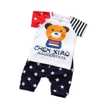 2019 Summer Children Boys Girls Striped Clothing Sets Baby Star Bear T-shirt Short Pants 2Pcs/sets Infant Outfit Kids Tracksuits 2019 Summer Children Boys Girls Striped Clothing Sets Baby Star Bear T-shirt Short Pants 2Pcs/sets Infant Outfit Kids Tracksuits
