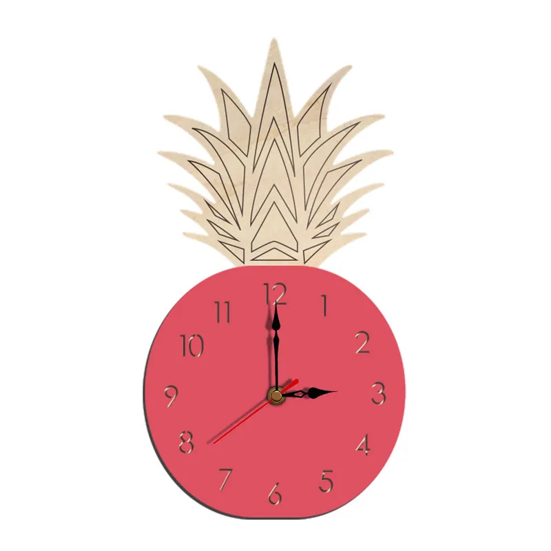 European Creative fruit wall clock Acrylic children cartoon decorative pineapple clock wall hangings