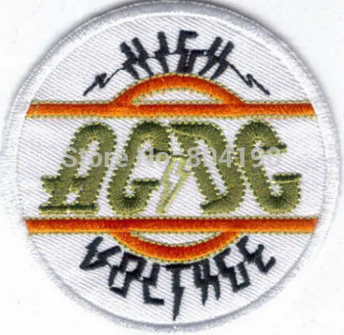 

3" AC/DC ACDC HIGH VOLTAGE Music Band Iron On/Sew On Patch Tshirt TRANSFER MOTIF APPLIQUE Rock Punk Badge Wholesale