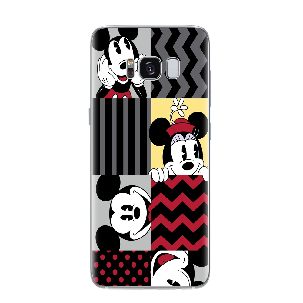 Cute Mickey Minnie Cover For Samsung Galaxy S6 S7 Edge S8 S9 S10 Plus Case Soft TPU Silicon Cases For Samsung S10E 5G Phone Case